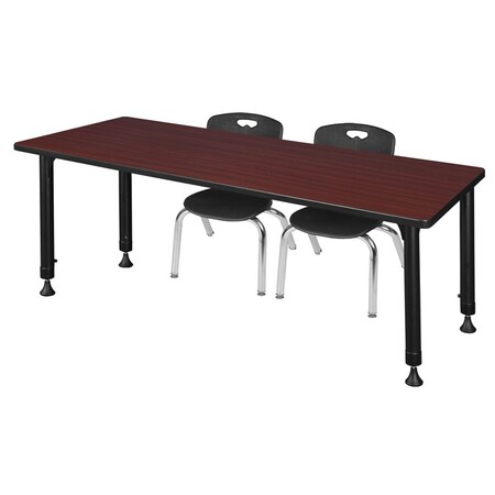 Regency Tables > Height Adjustable > Rectangular Table & Chair Sets, 60 W, 30 L, 23-34 H, Mahogany MT6030MHAPBK45BK